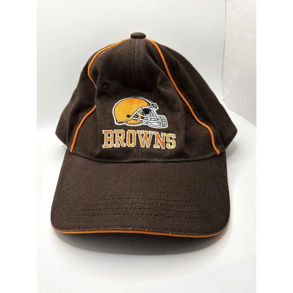 Cleveland Browns Hat Mens Brown Orange 2010 Season Ticket Holder Adjustable Y2K